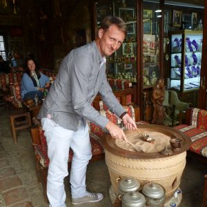 Maciek making coffee